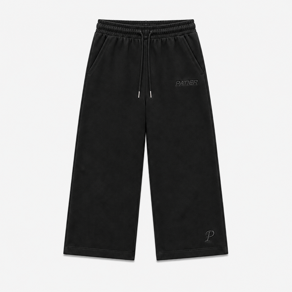 PATIER Essentials Wide Leg Sweatpants - JET BLACK