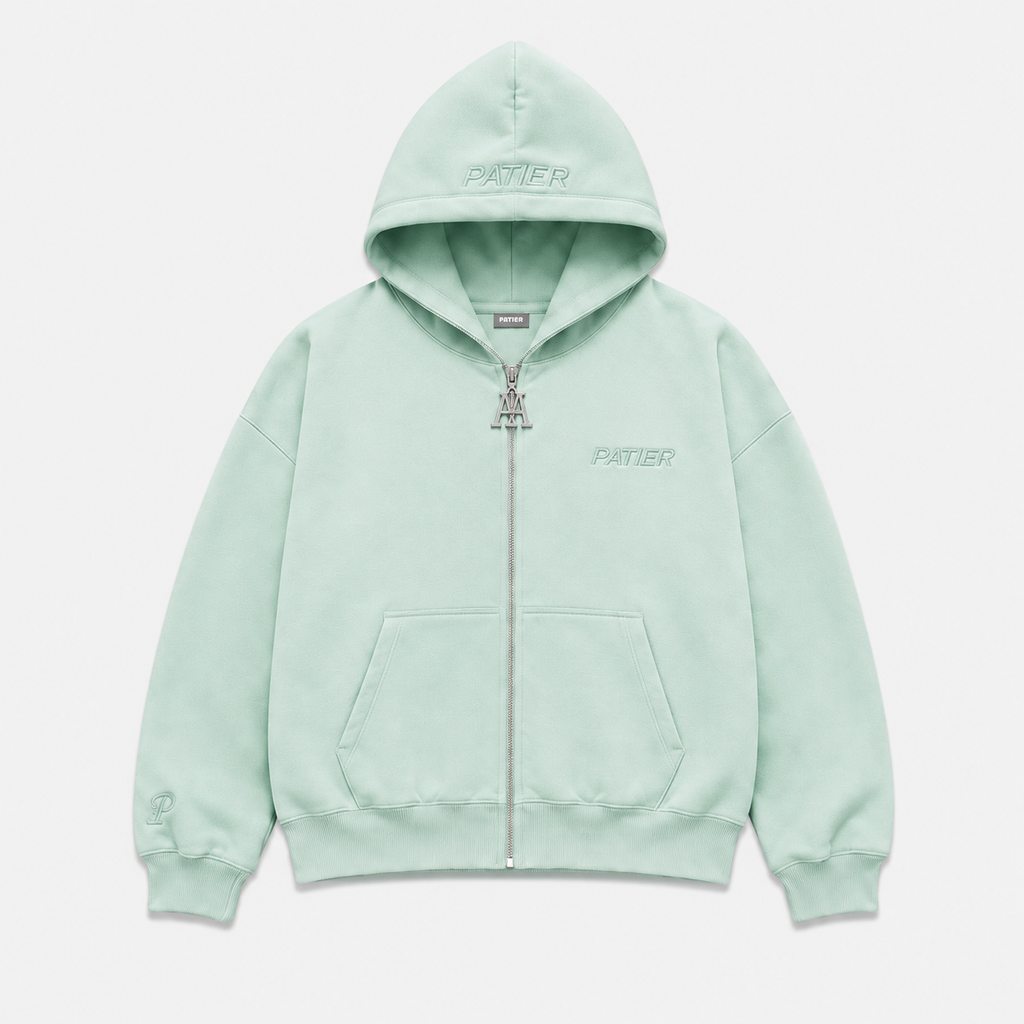 PATIER Essentials Zip Hoodie – SAGE MINT