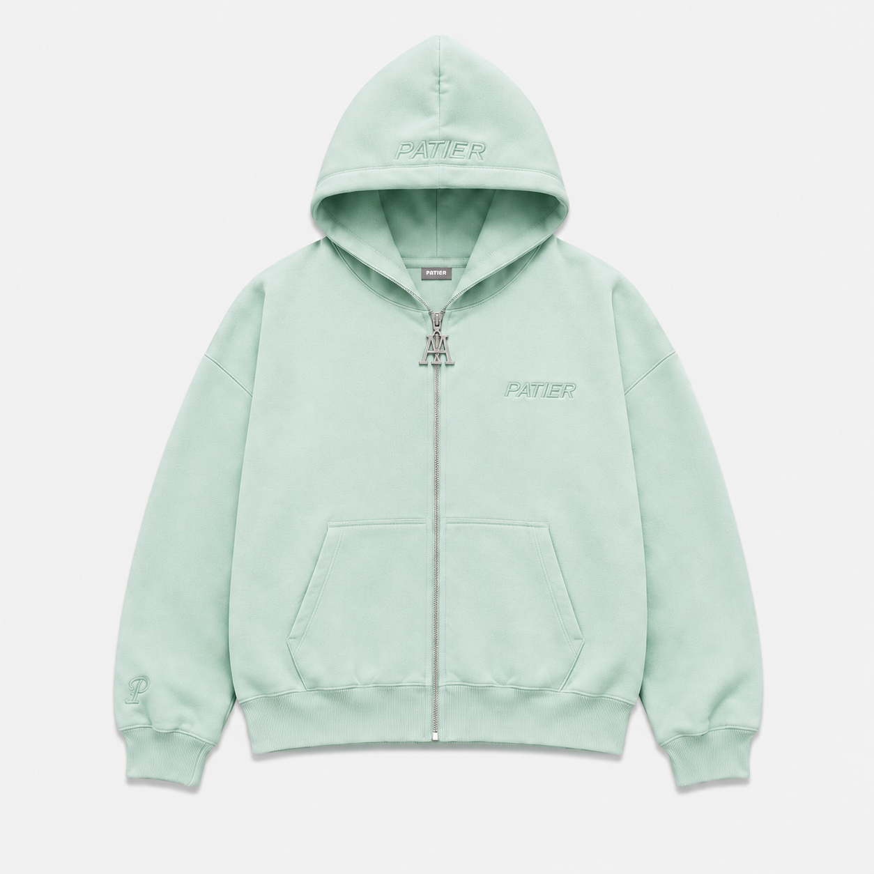 PATIER Essentials Zip Hoodie – SAGE MINT