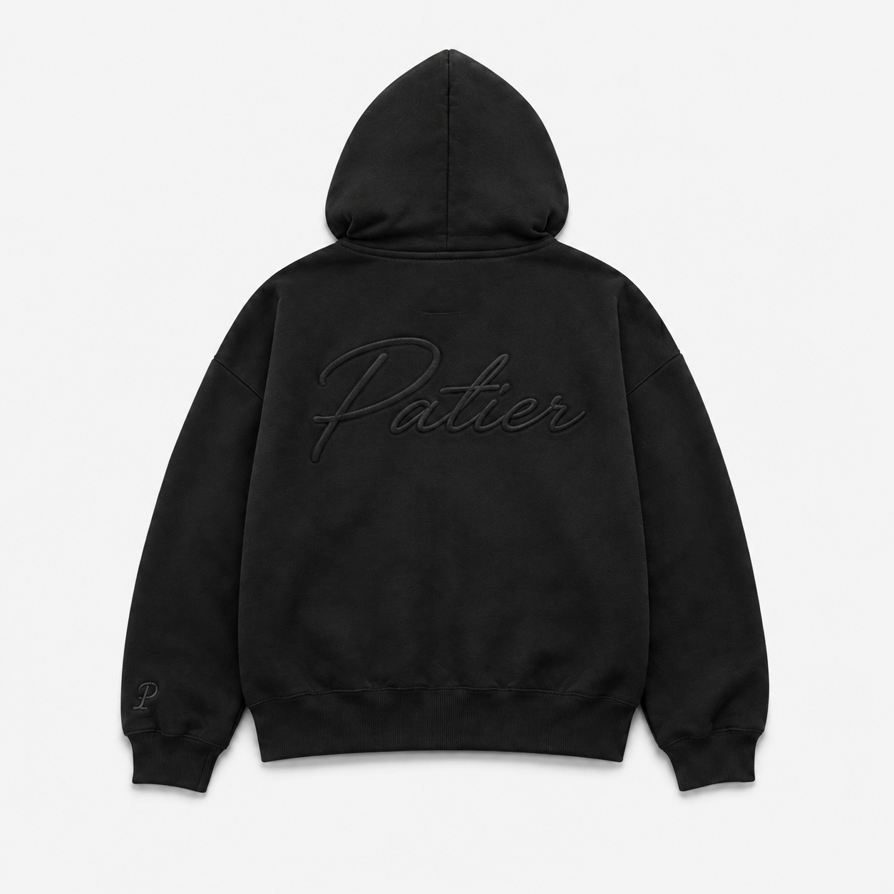 PATIER Essentials Zip Hoodie – JET BLACK