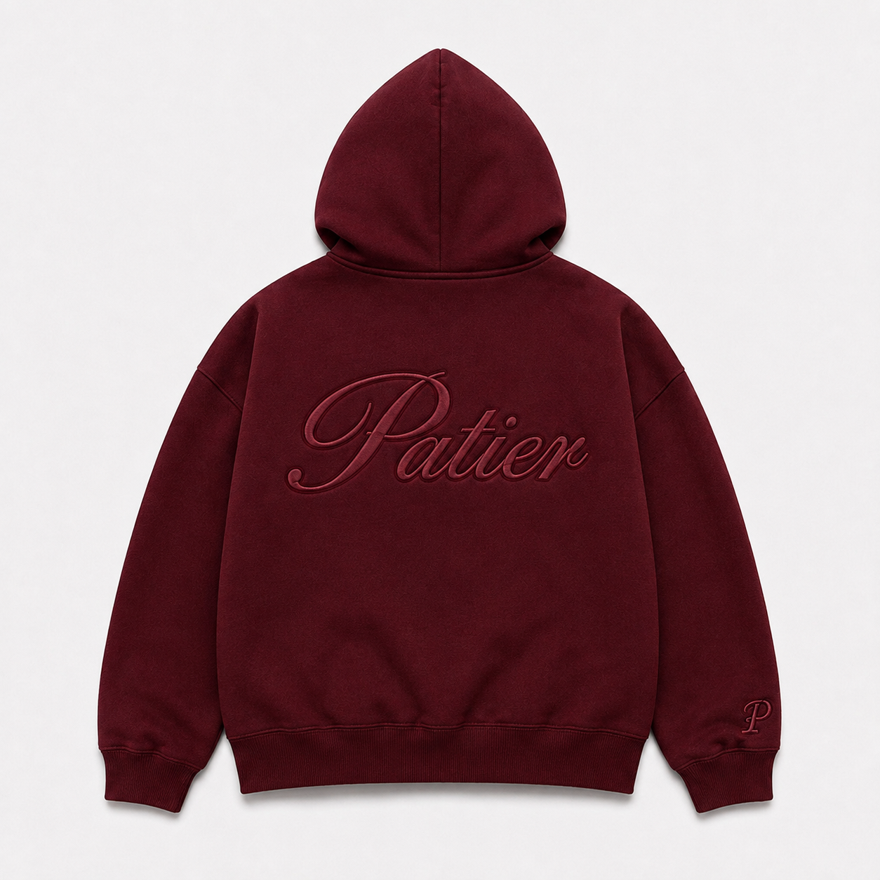 PATIER Essentials Zip Hoodie – Burgundy