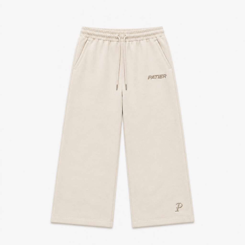 Patier Essentials Wide Leg Sweatpants – OFF WHITE