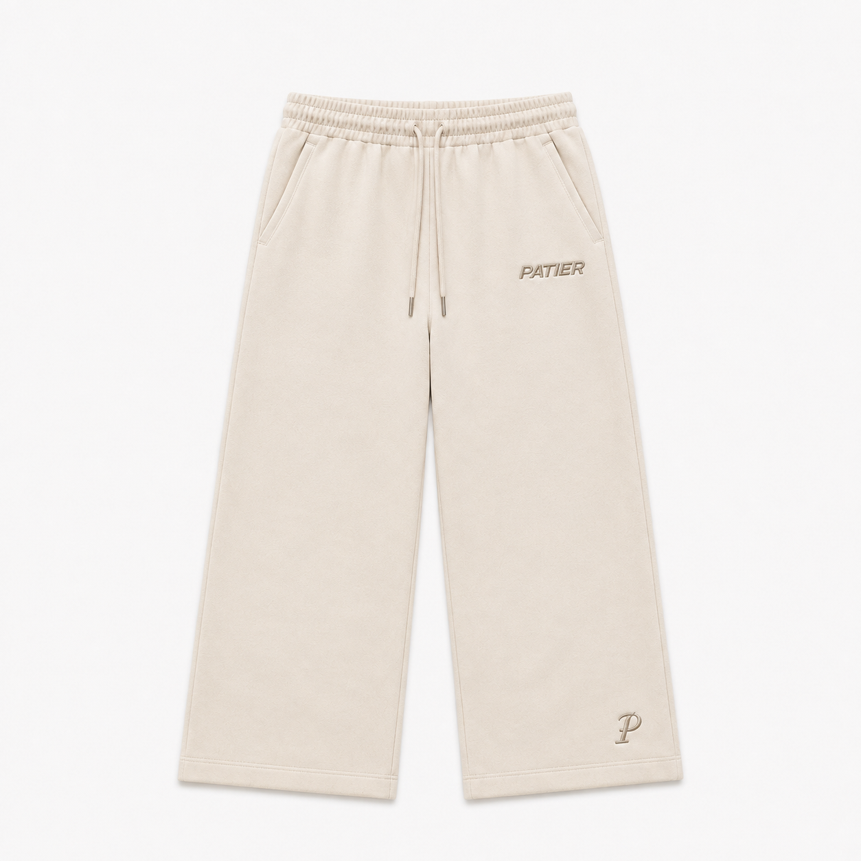 Patier Essentials Wide Leg Sweatpants – OFF WHITE