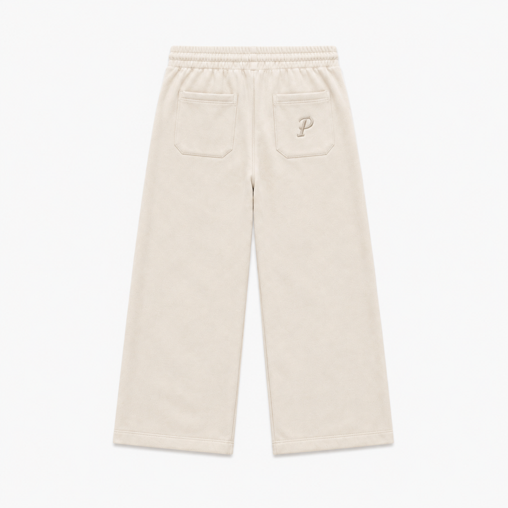 Patier Essentials Wide Leg Sweatpants – OFF WHITE